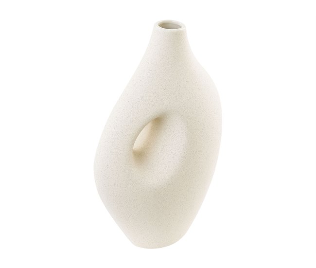 Beliani Jarrón para flores KOMOTINI Blanco/ Beige