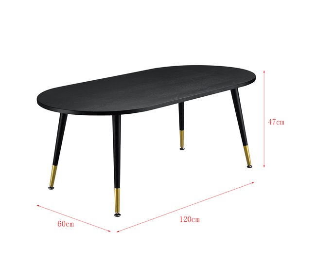 Mesa de Centro Fontana MDF 120x60 Negro
