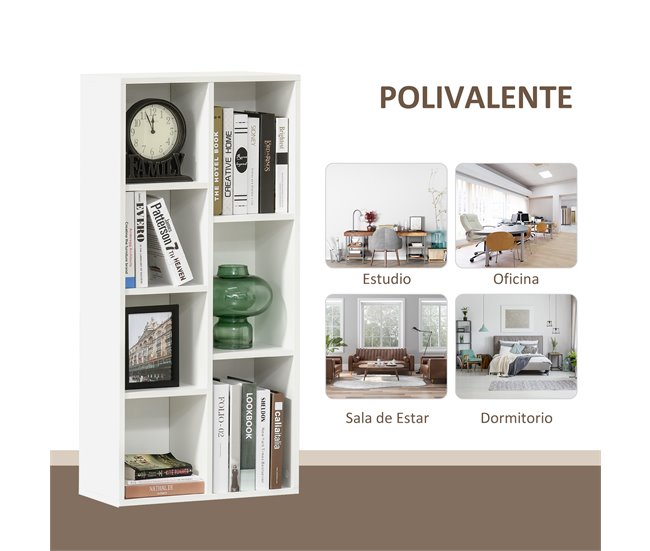 Estantería para Libros Melamina de Madera HOMCOM 50 Blanco