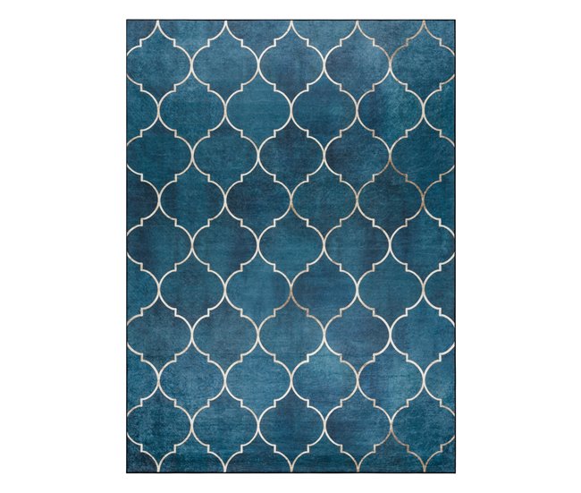 Alfombra lavable ANDRE 1181 Espaldera marroquí 120x170 Azul