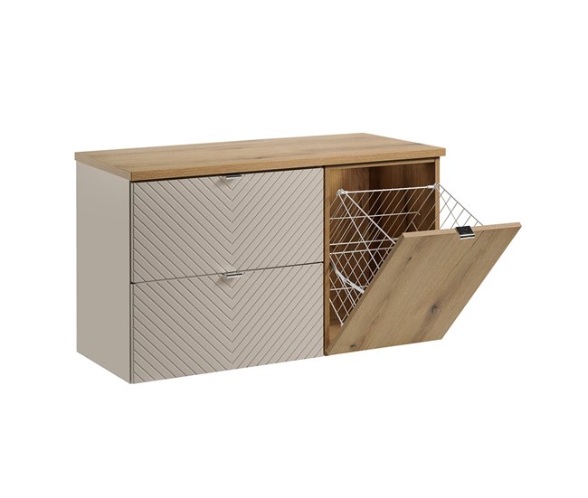 Mueble bajo lavabo cesto de ropa Manoa 100 Beige