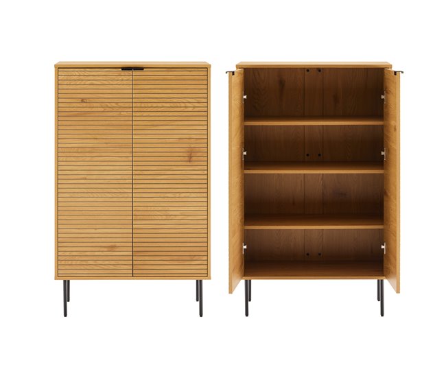 Aparador de madera de 2 puertas Marron
