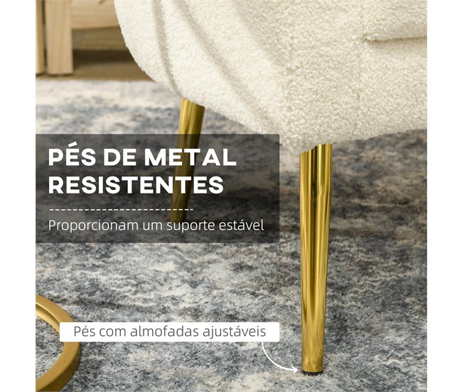 Sillón de Salón Poliéster, Metal HOMCOM, hogar - muebles de salón Crudo