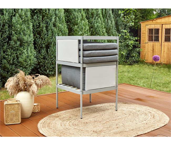Beliani Conjunto longue TERRACINA Gris Claro