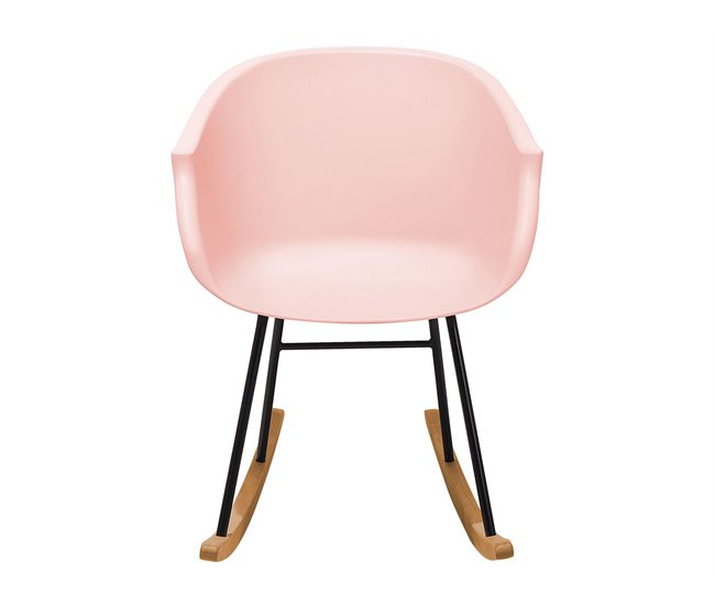 Beliani Silla mecedora HARMONY Rosa