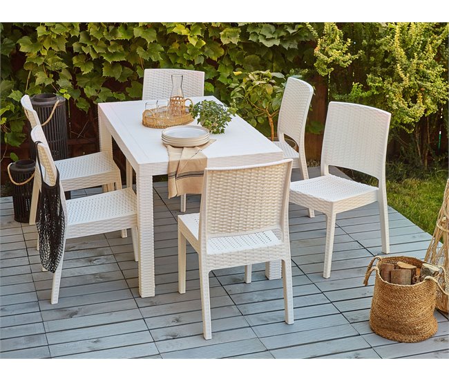 Beliani Conjunto de comedor FOSSANO Blanco