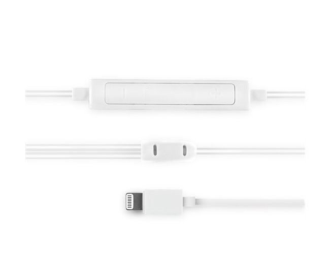 Auriculares con cable y microfono Lightning MFI Mooov Blanco