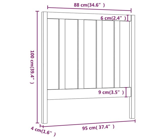 Cabecero cama - Mueble cabecero 95 Natural