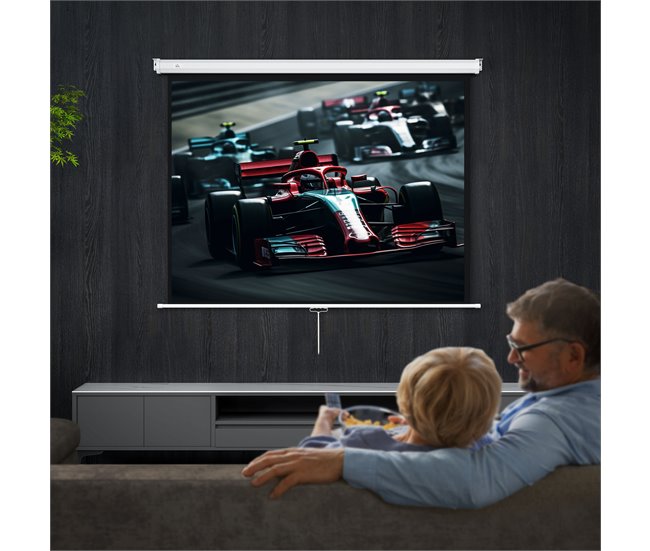 Pantalla Proyector Plástico HOMCOM Blanco