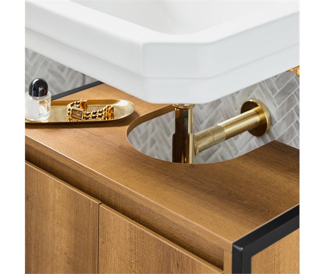 Armario para Lavabo 1 Estante 2 Puertas BZR63-PF SoBuy Natural