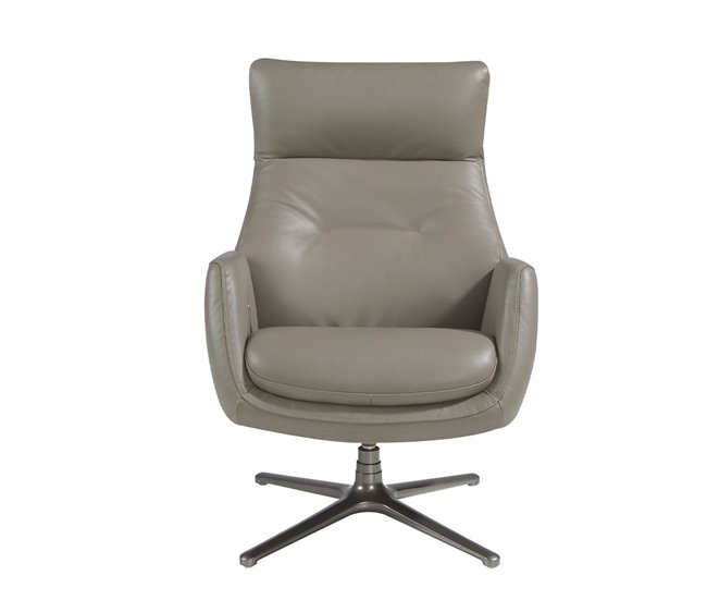 ANGEL CERDA Sillón giratorio reclinable piel gris oscuro Gris