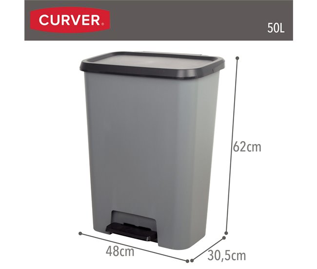 Curver Cubo de basura Compatta 50L Gris