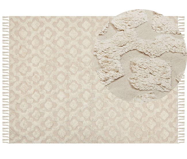 Beliani Alfombra de pelo corto AKSARAY 160x230 Beige