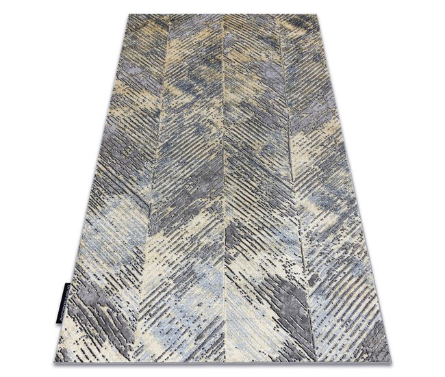 Alfombra DE LUXE moderna 2087 Espina de pescado vintage 160x220 Amarillo