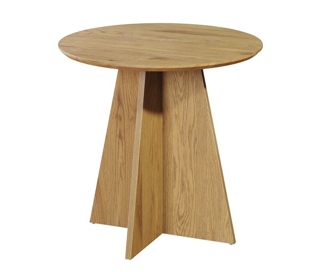 Mesa de centro fija redonda LINA Roble