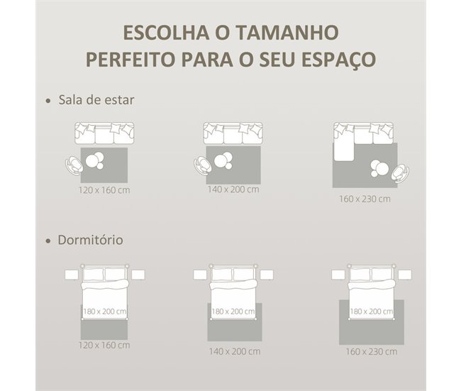 Alfombra de Salón Poliéster, TPR HOMCOM, hogar - decoración Crudo