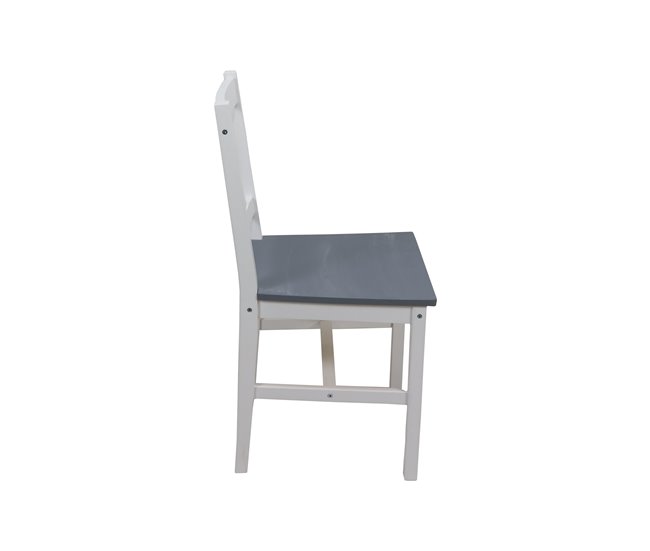 Conjunto de mesa con 4 sillas VERSALLES Blanco/ Gris