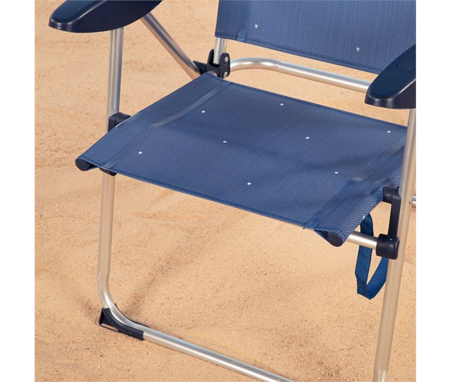 Aktive Silla plegable de playa con 4 posiciones Azul