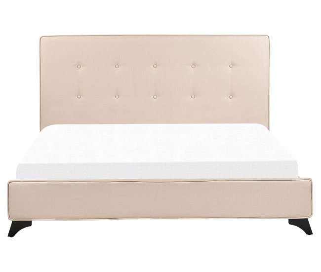 Beliani Cama con somier Poliéster AMBASSADOR 172x216 Beige