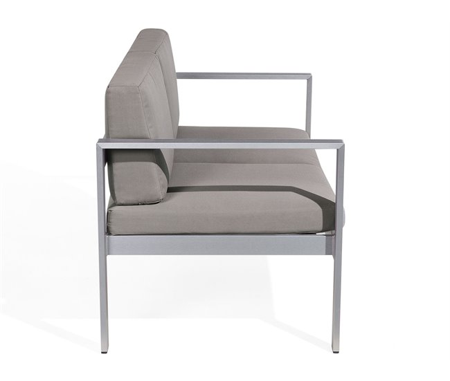 Beliani Conjunto de jardín Aluminio SALERNO Gris