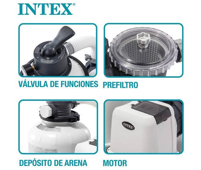 Depuradora arena INTEX krystal clear 10.500 litros/hora 0,60 hp Blanco