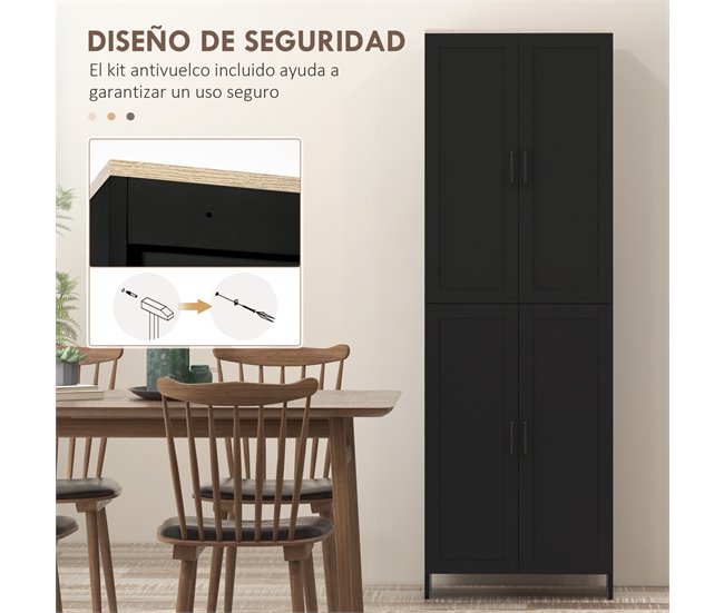Alacena de Cocina Melamina de Madera HOMCOM, hogar - cocina Negro
