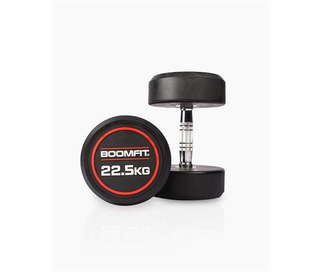 Mancuernas Redondas 22,5Kg (Pareja) - BOOMFIT Negro