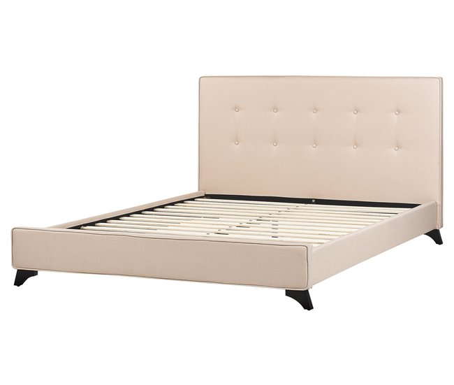 Beliani Cama con somier Poliéster AMBASSADOR 172x216 Beige