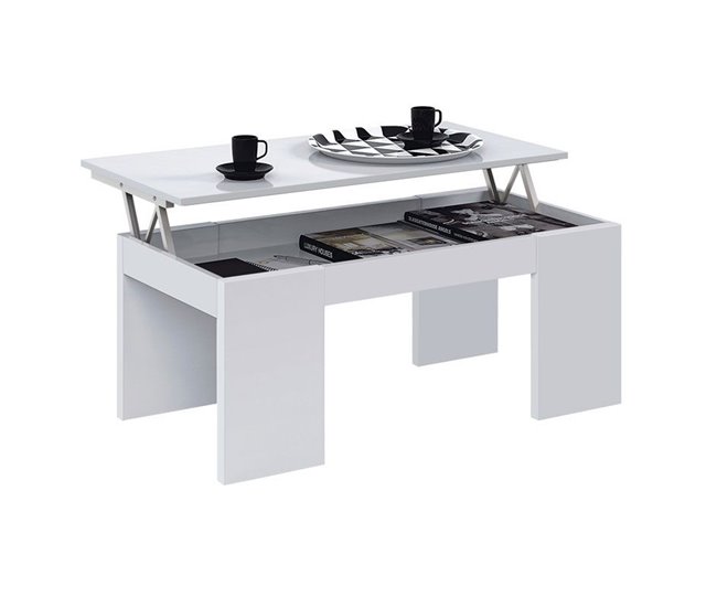 Mesa de centro elevable Kendra 100x50 Blanco