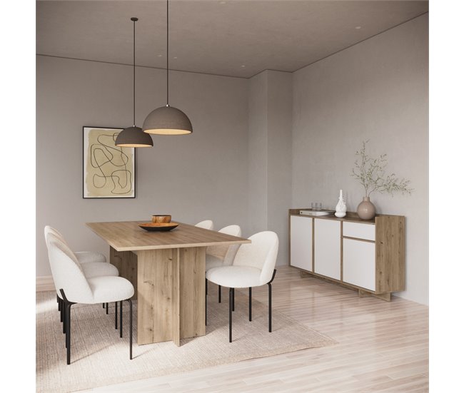 Mesa de Comedor extensible 160cm CLAP Roble