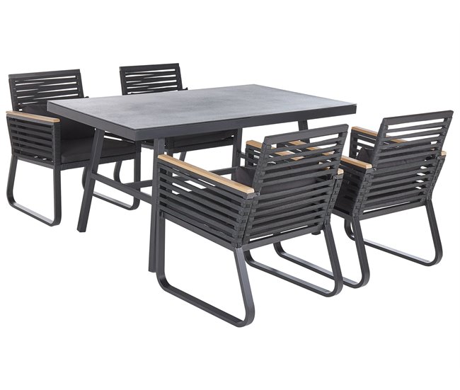Beliani Conjunto de comedor CANETTO Negro