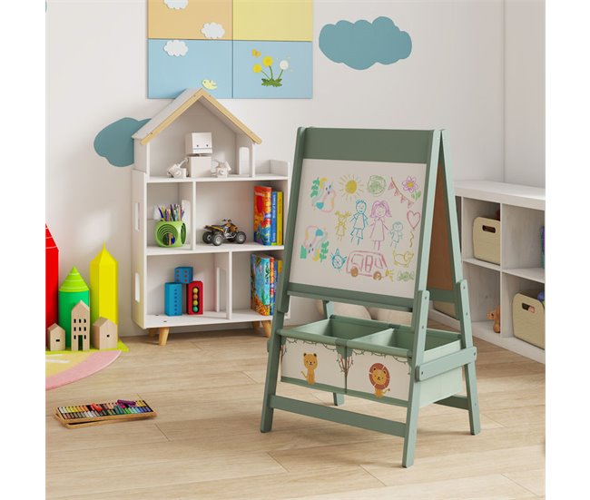 Caballete Infantil MDF, Madera de Pino AIYAPLAY Verde