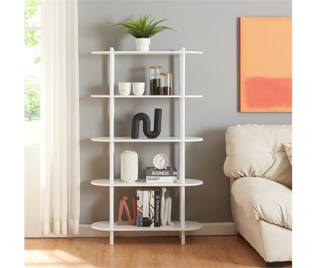 Librería Øvre con 5 estantes metal 80 Blanco