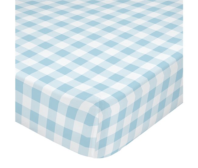Vichy blue Bajera cuna Azul