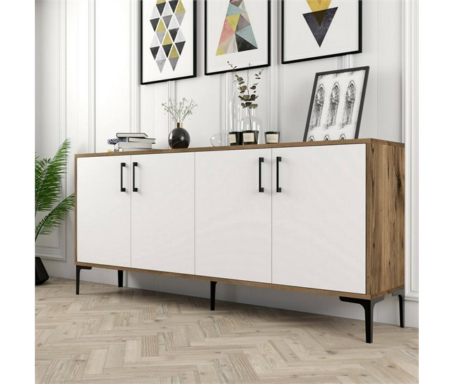 Aparador efecto madera 180 Blanco/ Madera