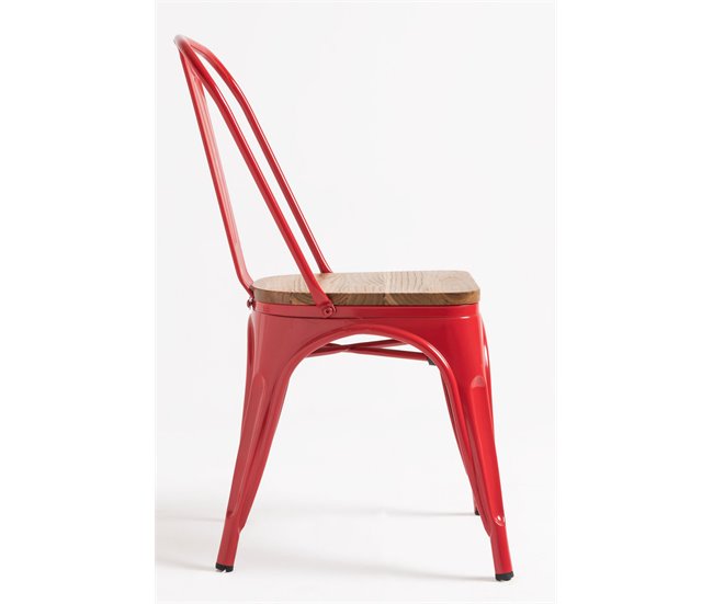 Pack 6 Sillas Torix Madera Natural Rojo