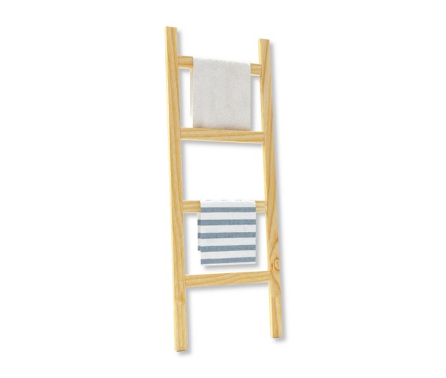 Escalera toallero Luumäki con 4 barras pino Natural