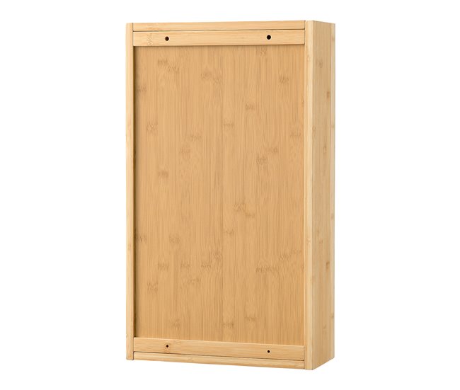 Mueble de pared para baño con espejo Ikorfat estantes ajustables Natural