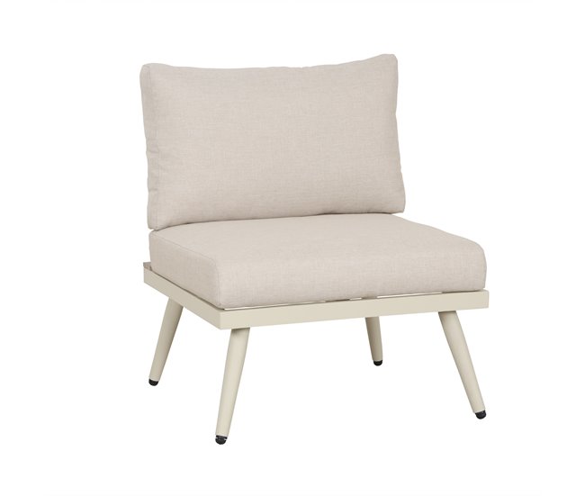 Set de jardín BIARRITZ con sofá y mesa de centro color blanco Blanco/ Madera