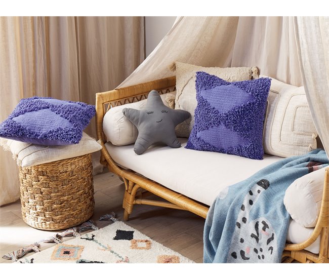 Beliani Cojín decorativo RHOEO 45x45 Azul