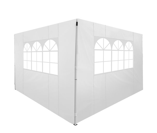 2 Paredes Parte Laterales Tela Oxford Outsunny 295x200 Blanco
