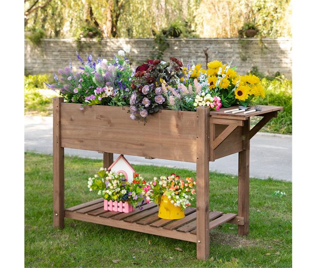 Huerto Urbano de Madera Madera de Abeto Outsunny Marron