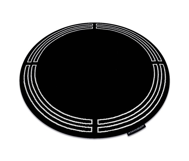 Alfombra HAMPTON Chick círculo cuadro 120x120 Negro