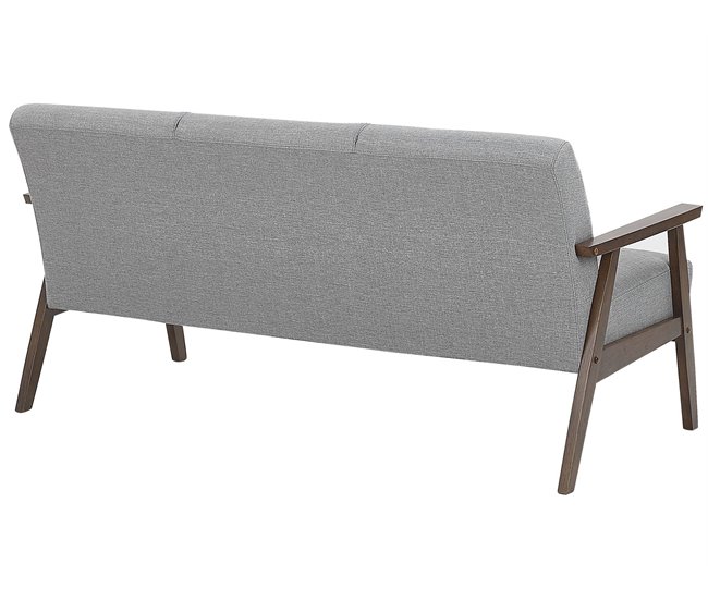 Beliani Sofá de 3 plazas Poliéster ASNES Gris Claro