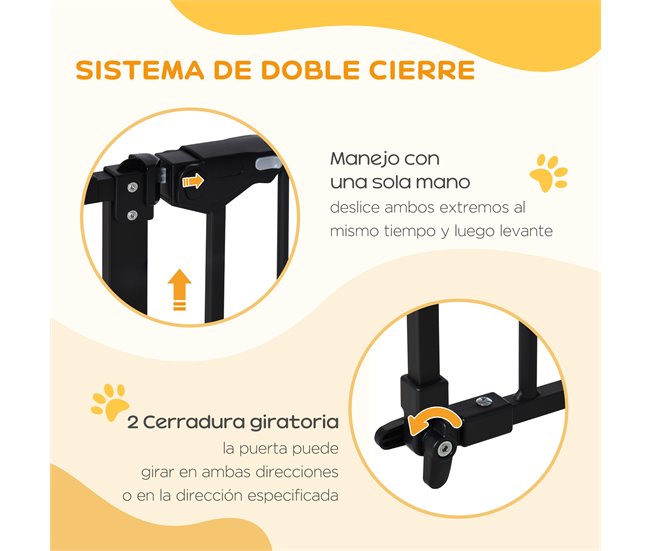 Barrera de Seguridad Metal, Plástico PawHut Negro