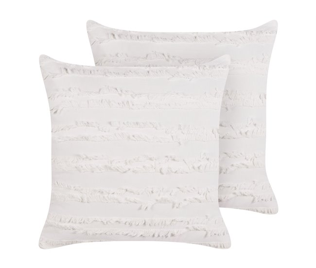 Beliani Cojín decorativo MAKNEH Blanco
