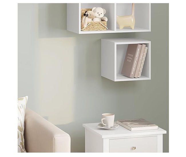 Acomoda Textil – Estantería para Pared y Suelo. (1 Cubo) 34 Blanco