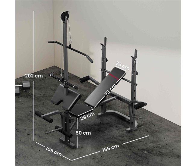 Banco de Pesas Acero, Cuero Sintético SPORTNOW Negro