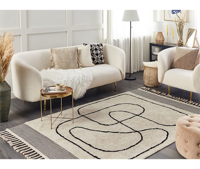 Beliani De pelo corto DOKUZ 160x230 Beige