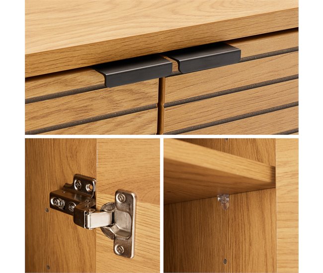 Aparador de madera de 2 puertas Marron